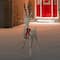 74" LED Lighted Champagne Deer with Red Bow Outdoor Christmas Decoration